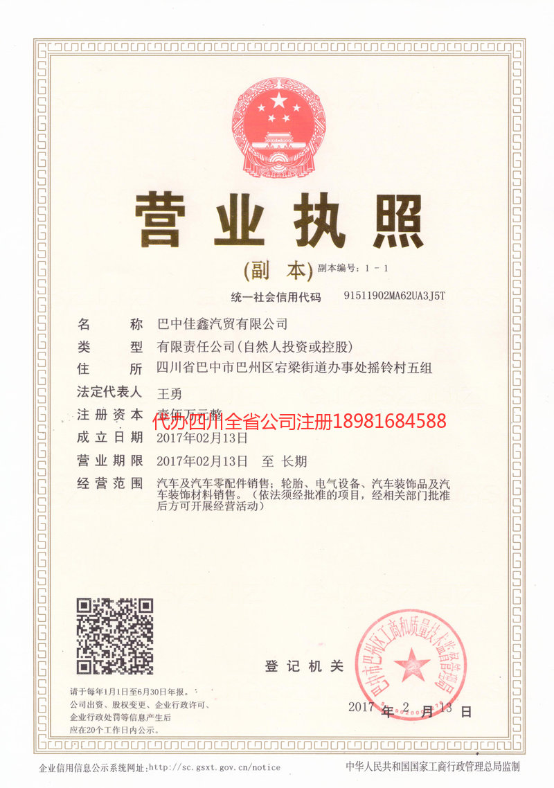泸州市泸州市佳鑫汽贸有限公司