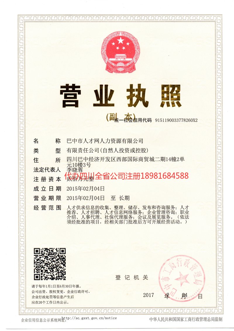 泸州市泸州市人才网人力资源有限公司
